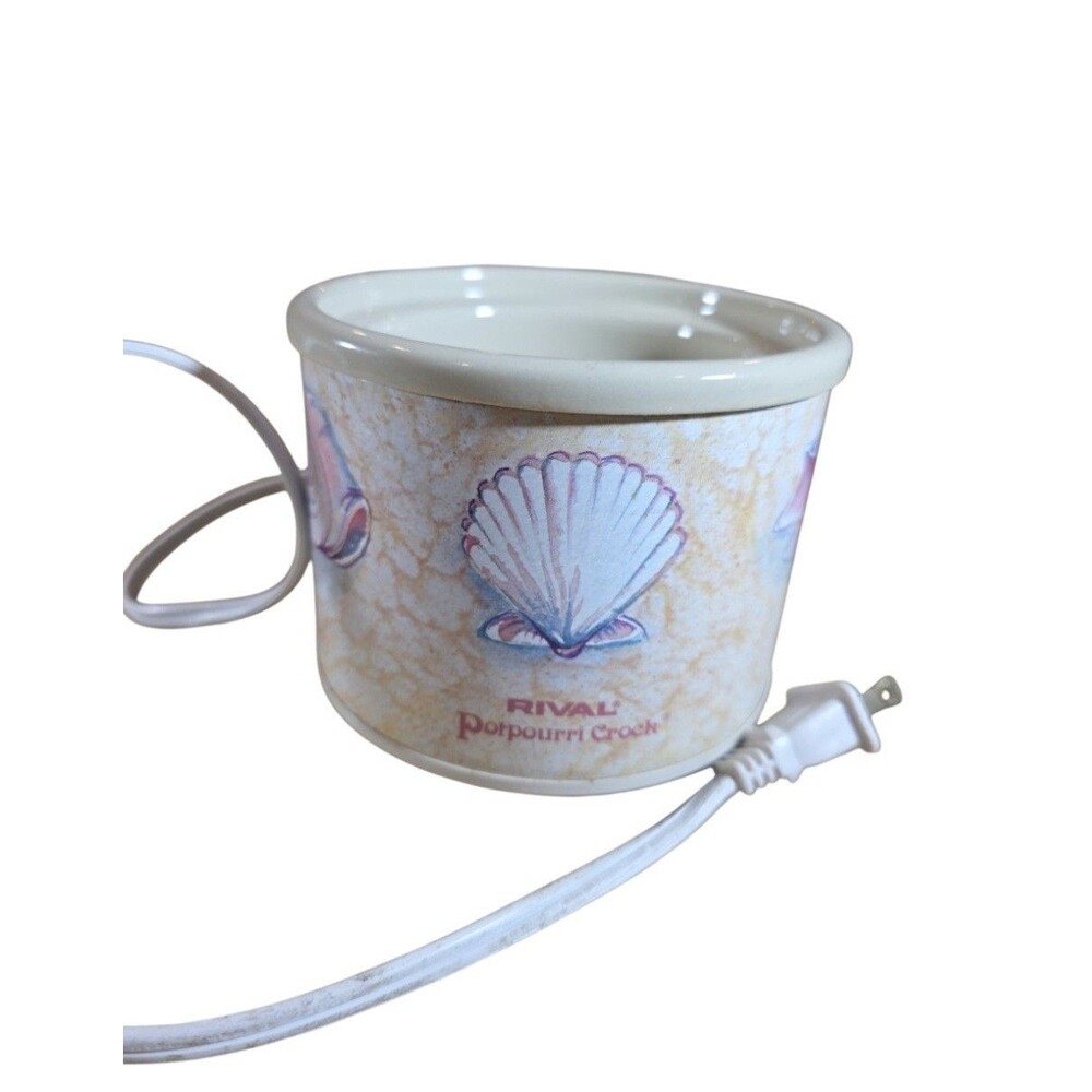 ​Vintage Rival Potpourri Crock Electric Wax Warmer Seashell Beach Coastal Decor